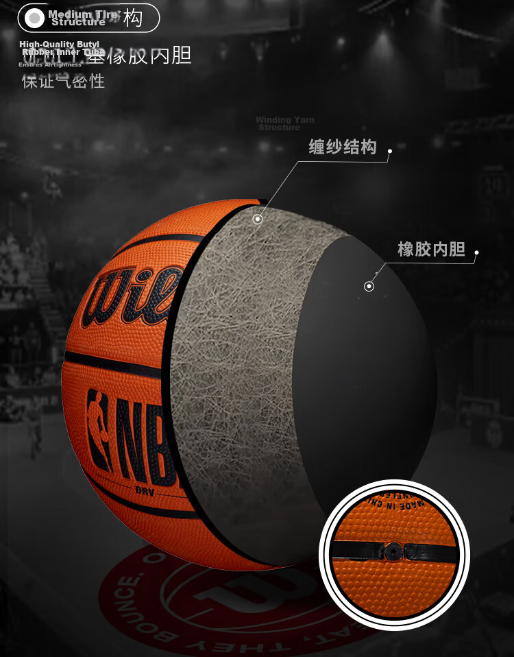 Wilson NCAA ADVANTAGE Rubber Black And Gold Adult Outdoor Standard Size 7 Basketball 6