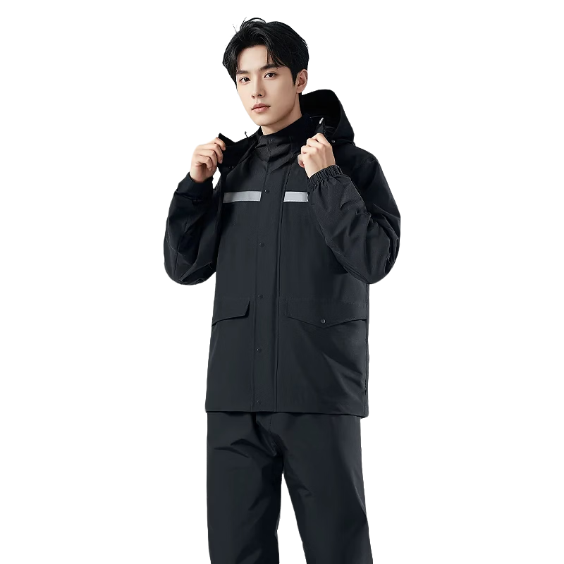 Beimei Raincoat And Rain Pants Set, Thickened Two-Piece Cycling Adult Double-Layer Motorcycle Rainwear for Men And Women, Waterproof Delivery Suit
