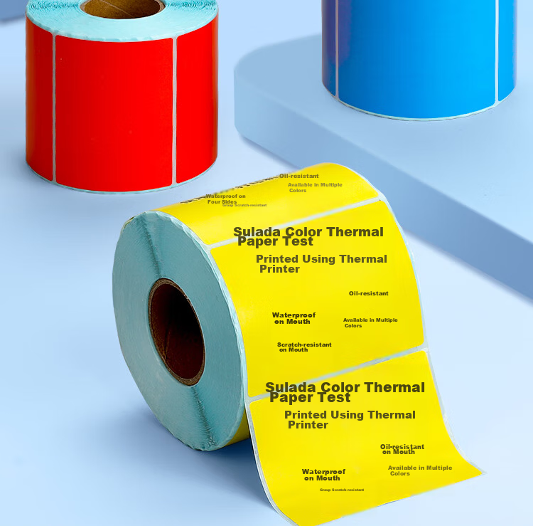 Surada 80x60mmx800 Color Thermal Label Paper, Cowhide Color Thermal Paper, Colored Label Paper, Colored Thermal Printing Paper, Self-Adhesive Label Roll, BQ-0161 2