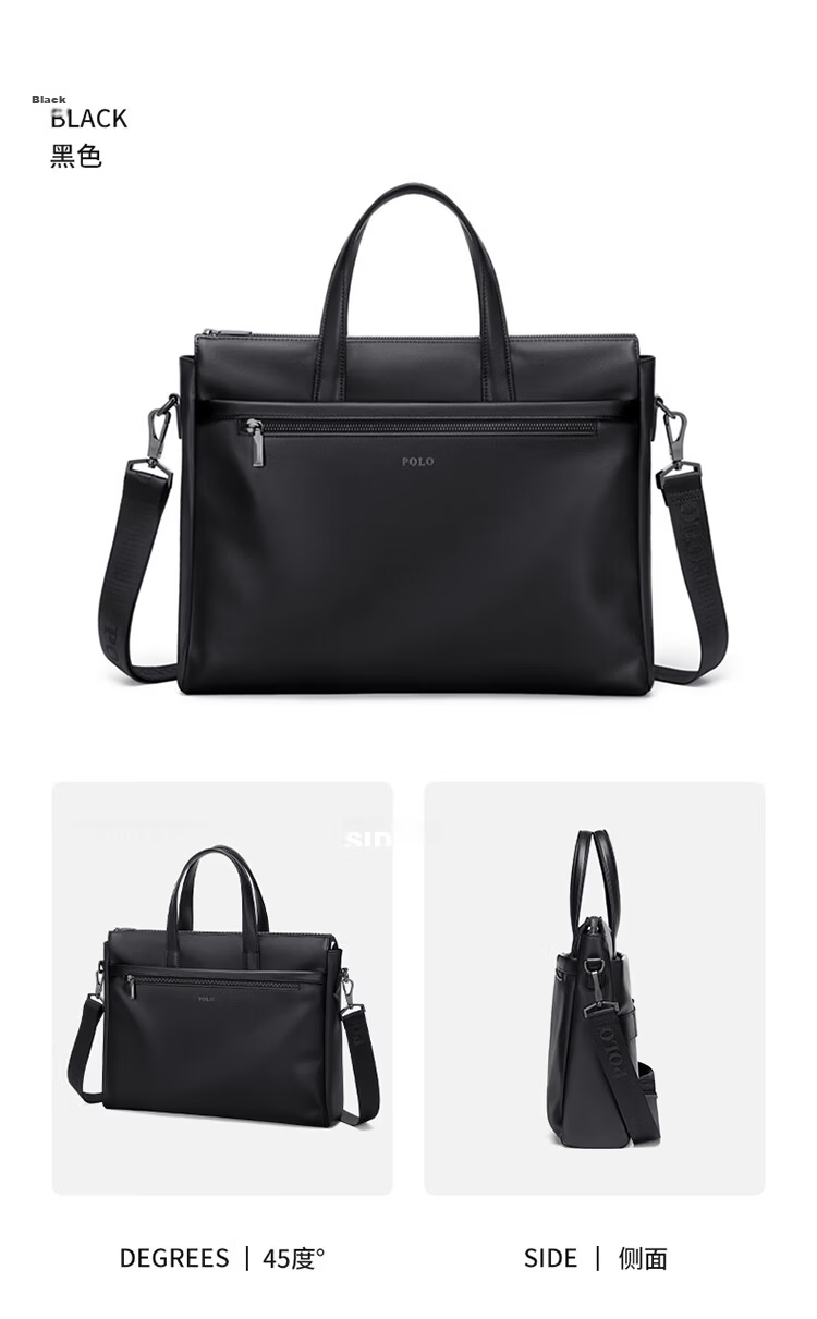 POLO Men's Business Briefcase 16-inch Laptop Bag Conference Shoulder Bag for Business Trip 21