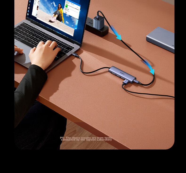 UGREEN USB3.2 Hub, 10Gbps Splitter, Multi-Port Expansion Dock, High-Speed Four-In Hub, Laptop One-To Extension Cable Converter 11