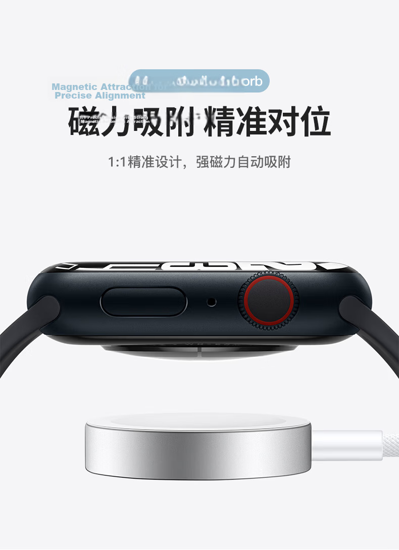 BHO Magnetic Charger for Apple Watch S11/S10/SE3, iWatch S9/8/7/6/Ultra3/2 2-in-1 Fast Charging Cable 6