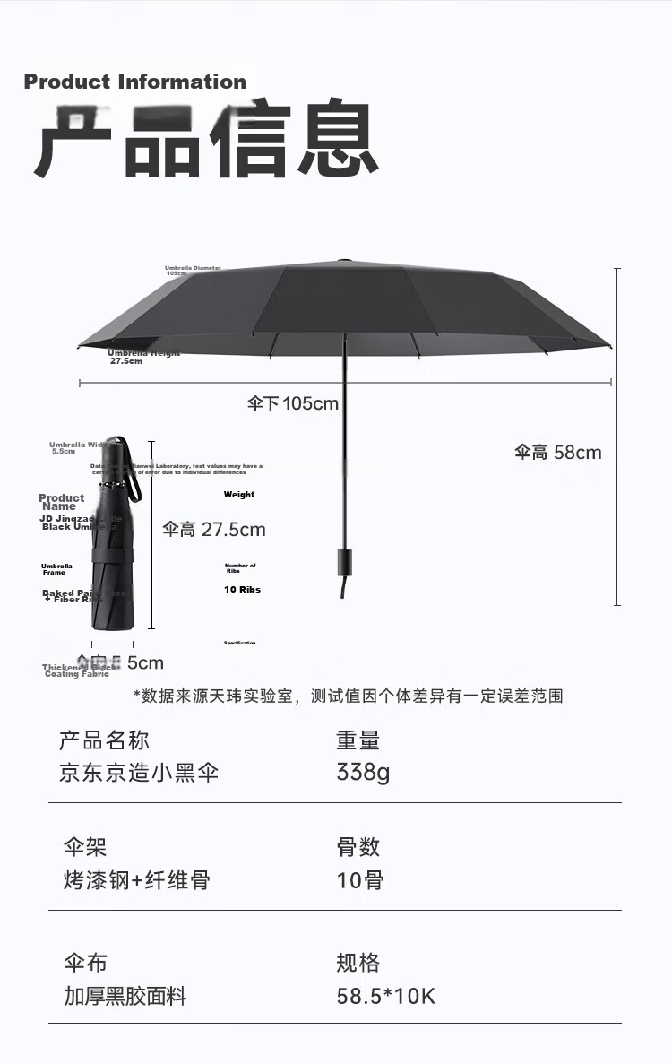 JD Original Gulf Blue Su7 Colorful Umbrella, Automatic Folding Umbrella, Portable Sunshade, 23 Inches 105cm 12