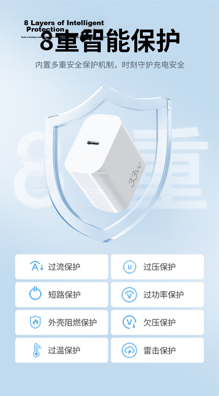 JD Original Apple Charger 33W/30W GaN Set with 60W Charging Cable, IPhone Fast Charging Adapter Compatible with 20W, Suitable for Apple 17/16, Huawei, Xiaomi, Honor 11