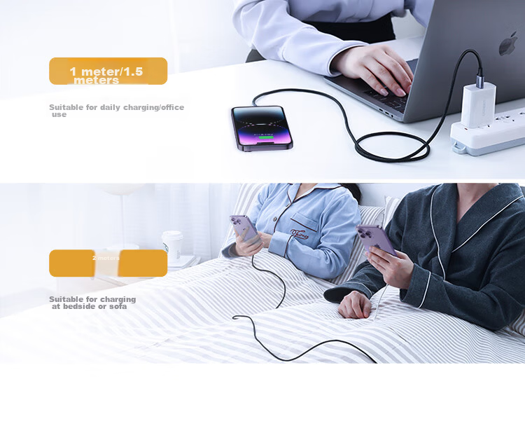 UGREEN [Official MFi Certified] Two-In Charging Cable for Apple 8-17, PD100W Fast Charging Data Cable, Type-C to Lightning, Dual-Use IPhone Cable, 1 Meter 24