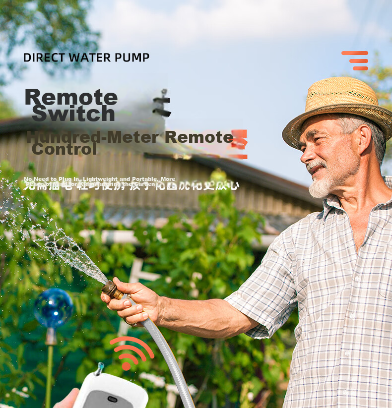 Milade Rechargeable Submersible Pump Wireless Remote Control Water Pump Agricultural Smart Irrigation 12V Lithium Battery DC Water Pump 9