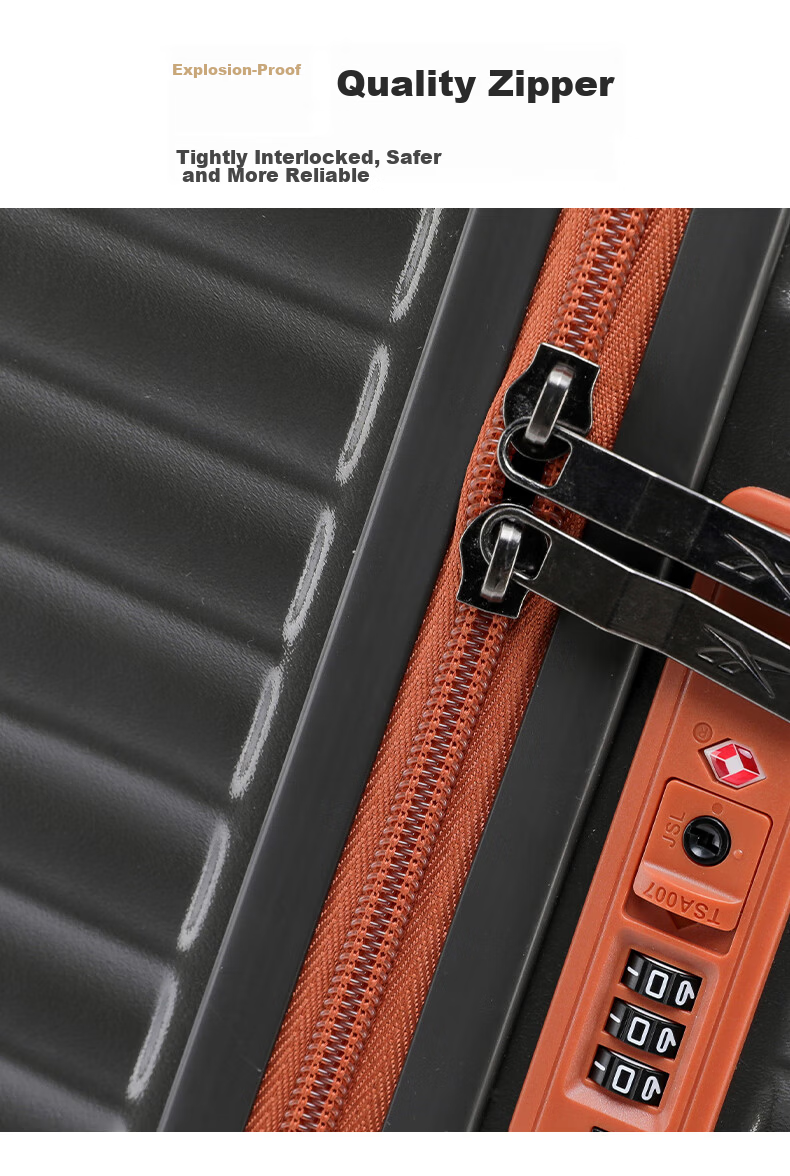 Reebok Suitcase, PC Trolley Case, Multifunctional Large Capacity Travel Luggage, Password Lock Suitcase, Leather Case, Hao Kong Bai 24 Inches 14