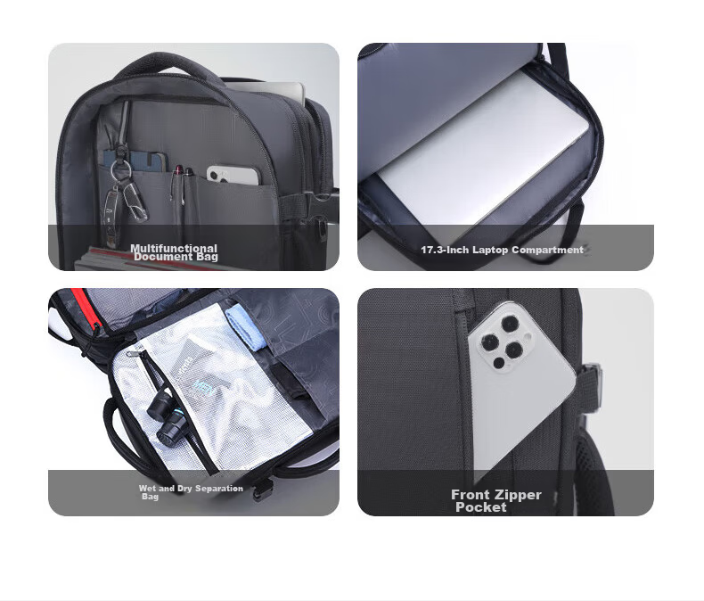 CROSSGEAR Cross Medal Swiss Army Knife Backpack Business Travel Bag for Men 17.3-inch Laptop Expandable Backpack 10