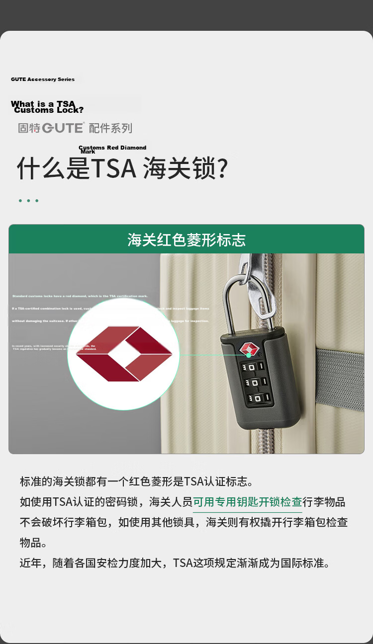 GUTE Password Lock Padlock TSA Travel Luggage Backpack Anti-Theft Suitcase Storage Cabinet Drawer Lock 3