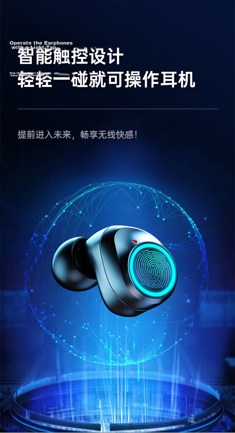 Chuangu Bluetooth Wireless Sports Running In-Ear Earphones Noise Cancelling Waterproof Invisible Mini Gaming Low Latency Long Battery Life High Sound Quality Compatible with Android 11