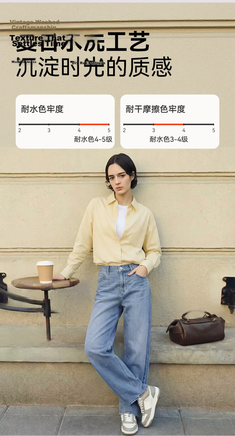 JD Jingzao Tencel Curved Blade Women's Jeans Straight Casual Pants 2026 New Spring Autumn Women's Gray Denim Size 26 9
