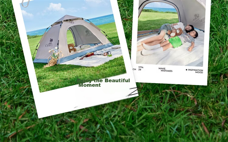 CAMEL Outdoor Tent Portable Foldable Automatic Silver Coated Sunshade Park Picnic Camping Overnight Gear Military Green 6