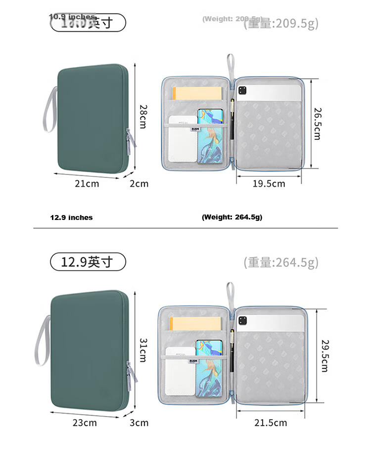 Biyoumei IPad Tablet Case, 11-Inch Protective Cover, Apple Huawei Tablet Accessory, Storage Bag, Dark Gray 4