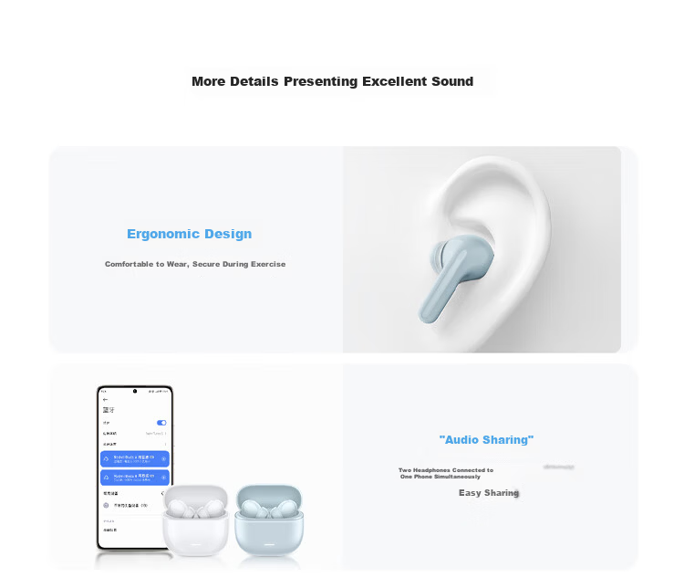 MI Redmi Buds 6 Youth Edition In-Ear Bluetooth Earphones 42dB Noise Cancellation Compatible with Android and Apple Phones Clear White 23