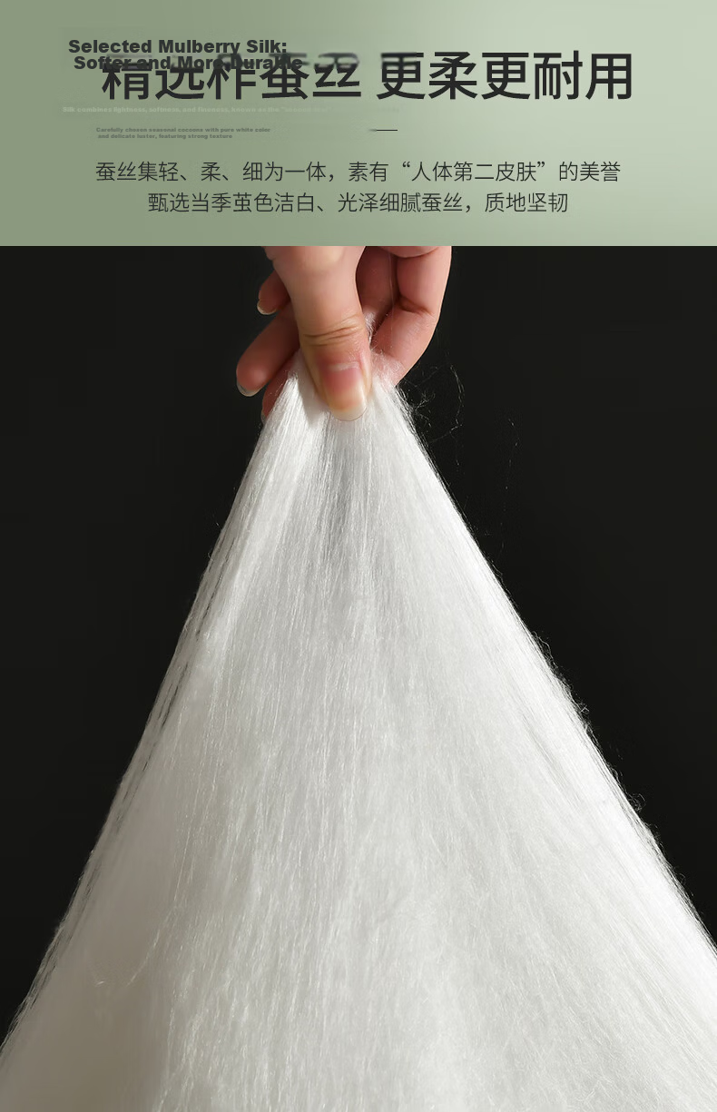 Wuyinliangpin Class A 100% Silk Duvet, Two-In Comforter with Inner Lining [Filling 1050g], 5 Jin (2.5kg), 150*200cm 3