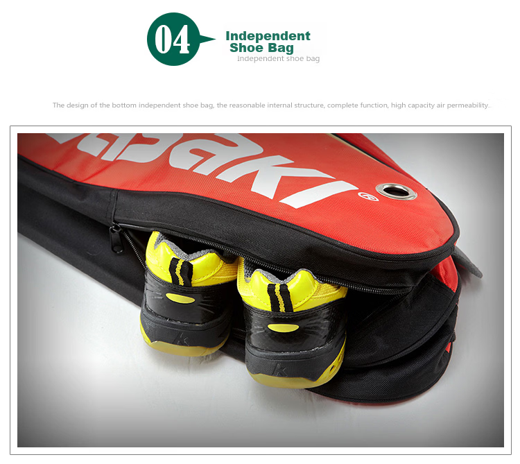 KAWASAKI Badminton Bag, Shoulder Bag, Tennis Bag for Men And Women, Separate Shoe Compartment, Racket Bag, Model 8327, Blue And Red 10