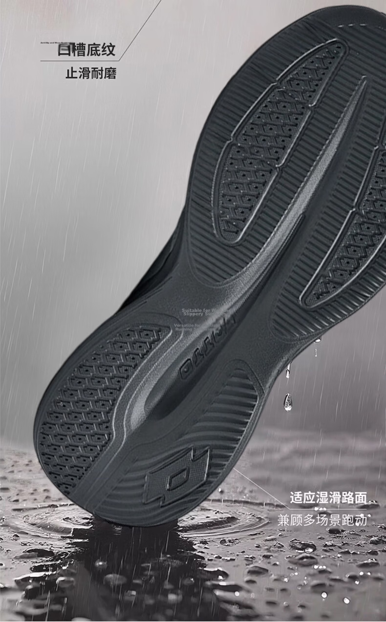 LOTTO Men's Running Shoes Autumn Leather Water-Repellent Casual Jogging Sports Shoes Float Rock Gray Size 41 31