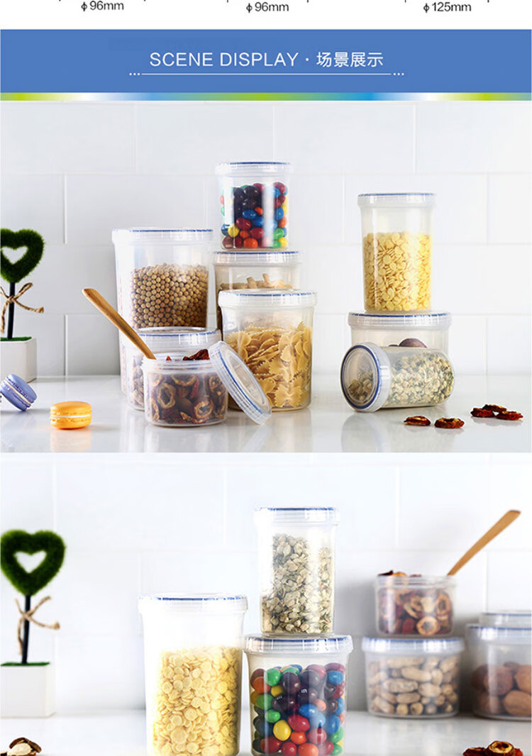 LOCK&LOCK Sealed Plastic Food Storage Containers for Milk Powder, Tea Leaves, Storage, And Refrigerator Organization, 1.3L*2 9
