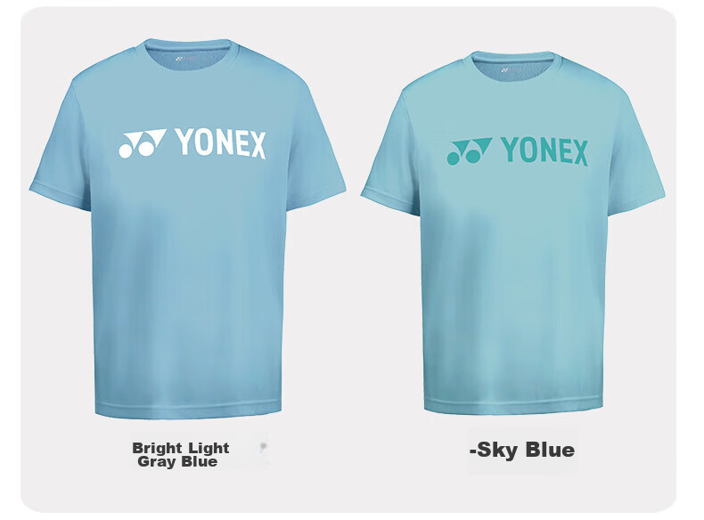 YONEX Men's Badminton Short Sleeve Sweat-Absorbing Breathable Competition Training T-Shirt 115095 Light Gray Blue L 7