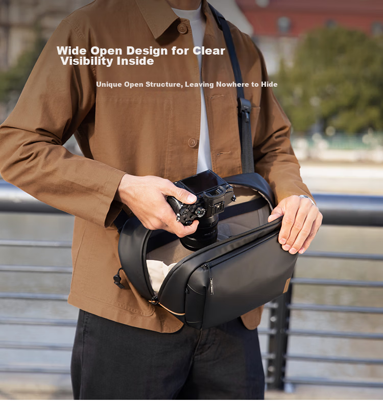 PGYTECH Camera Bag OneGoV2 Shoulder Bag Dandelion Photography Bag Mirrorless Camera Backpack Lens Inner Bag Crossbody DSLR Camera Bag Waterproof Travel Portable Bag Obsidian Black 10L 3