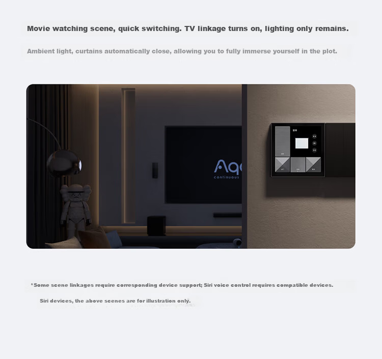Aqara Smart Switch with Control Screen S1E, Integrated with Mijia APP/iOS HomeKit, Bright Moon White 11