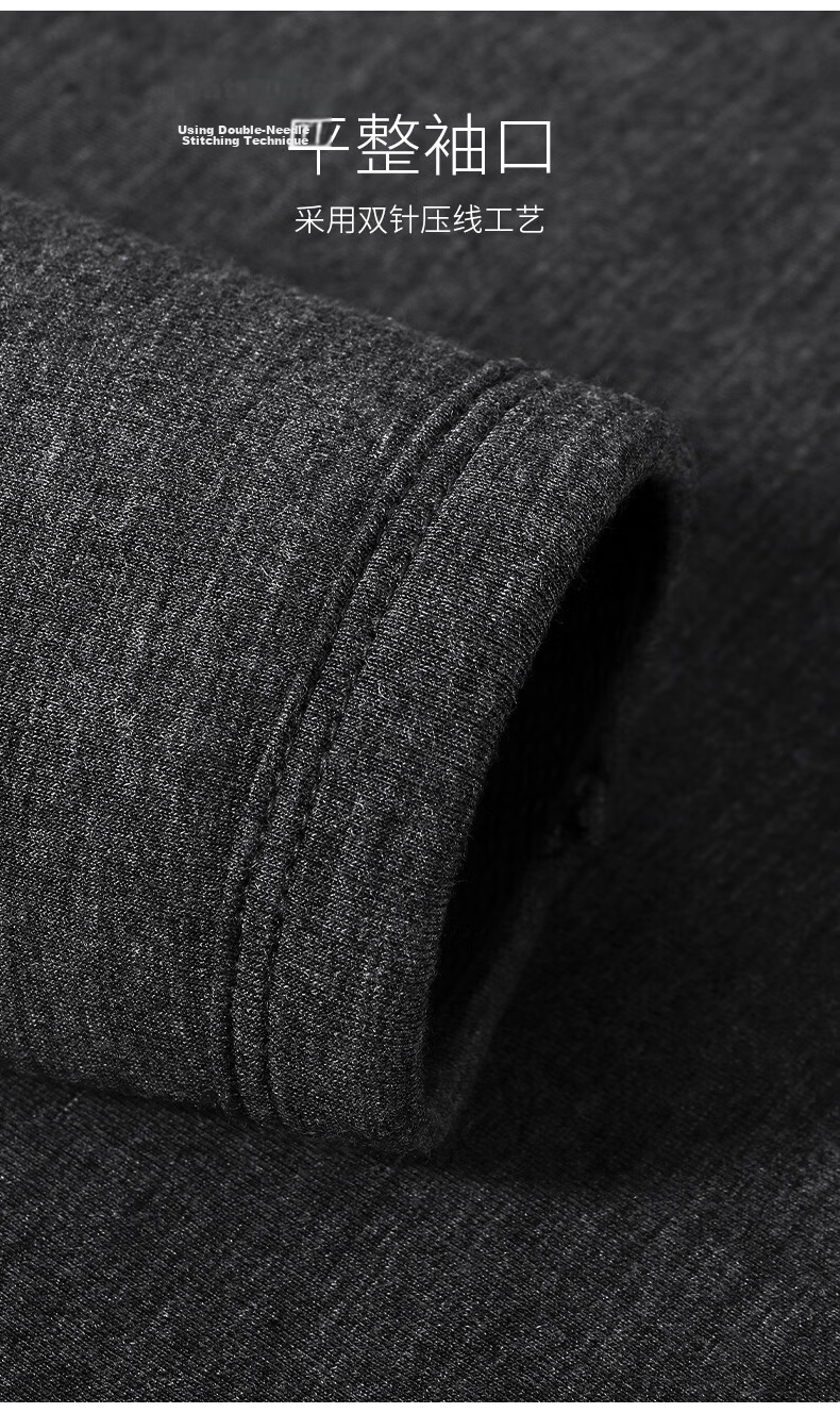 SEPTWOLVES Mid-High Collar Fleece-Lined Thickened Thermal Underwear Set for Men Autumn Winter Warm Clothing 17