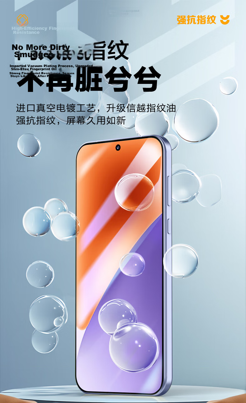 LLUNC [Ultrasonic Unlock] Xiaomi 15 Tempered Glass Screen Protector, Full Coverage No White Edge, Anti-Fingerprint, Ultra-Clear Ultra-Thin, Screen-Blocking Prevention, Shockproof Phone Film, 2-Pack 7