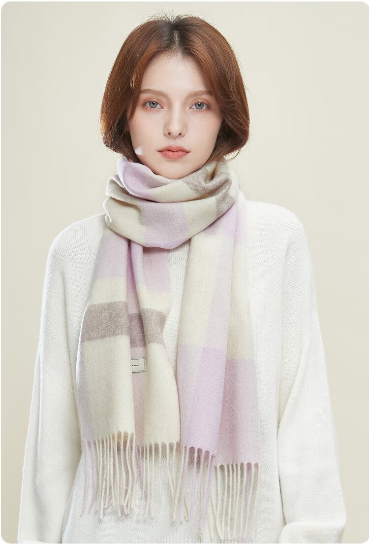 JIUMU Pure Wool Scarf for Women, Autumn And Winter Neck Warmer, Ladies' Warm Shawl, Gift for Women on Mid-Autumn Festival Or Birthday, Gift Box Packaging 31