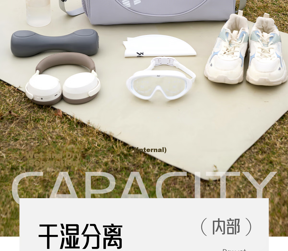 361° Swimming Bag Wet and Dry Separation Fitness Bag Unisex Travel Waterproof Storage Bag Large Capacity Beach Bag 7