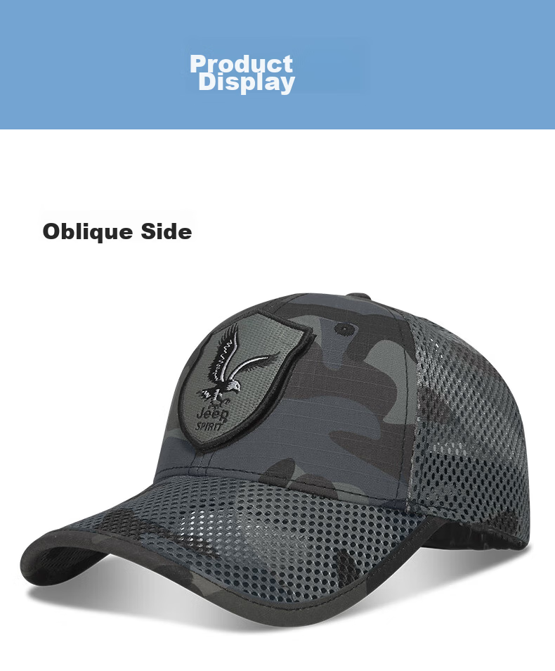 JEEP Men's Summer Mesh Baseball Cap Outdoor Sunshade Casual Sports Hat A0610 13