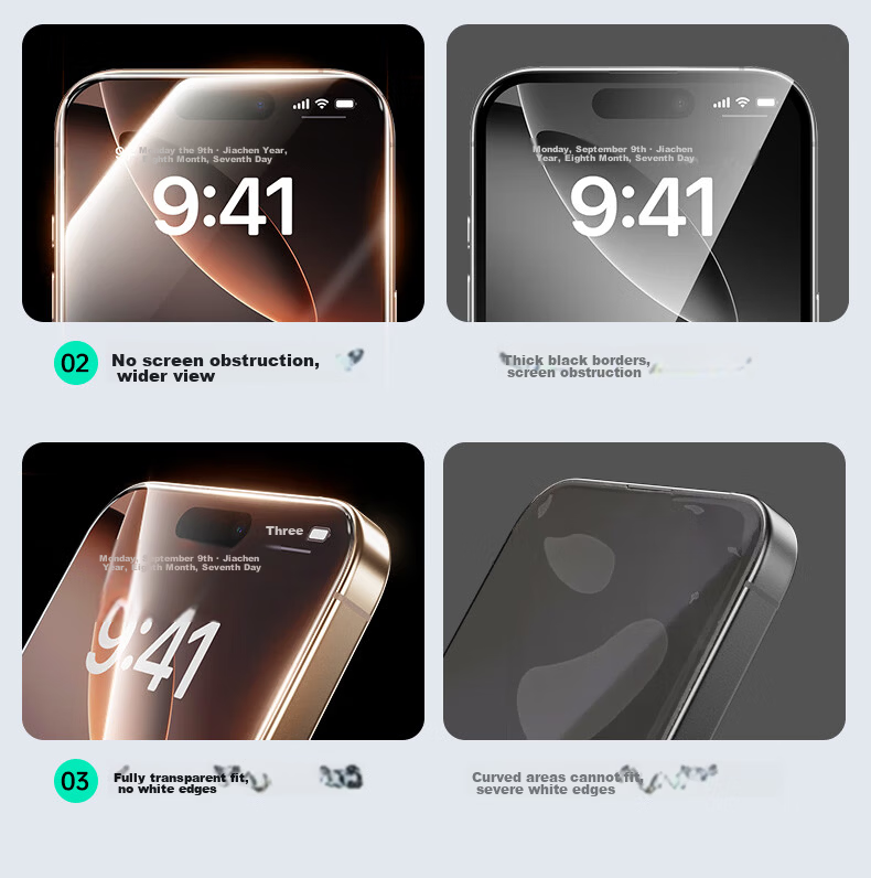 ESR Tempered Glass Screen Protector for iPhone 16 Pro Max, Dust-Free Installation, No Black Edges, HD Anti-Scratch, Anti-Dust, Anti-Fingerprint Protective Film 7