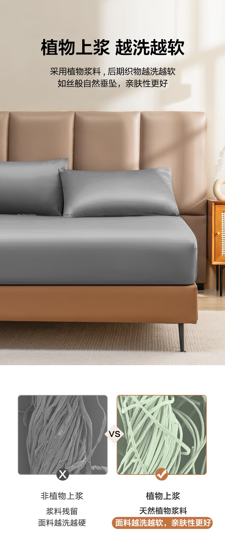 JD Jingzao 60s Long-Staple Cotton Sateen Fitted Sheet Class A Pure Cotton Mattress Protector 1.8m Bed Snow Gray 13