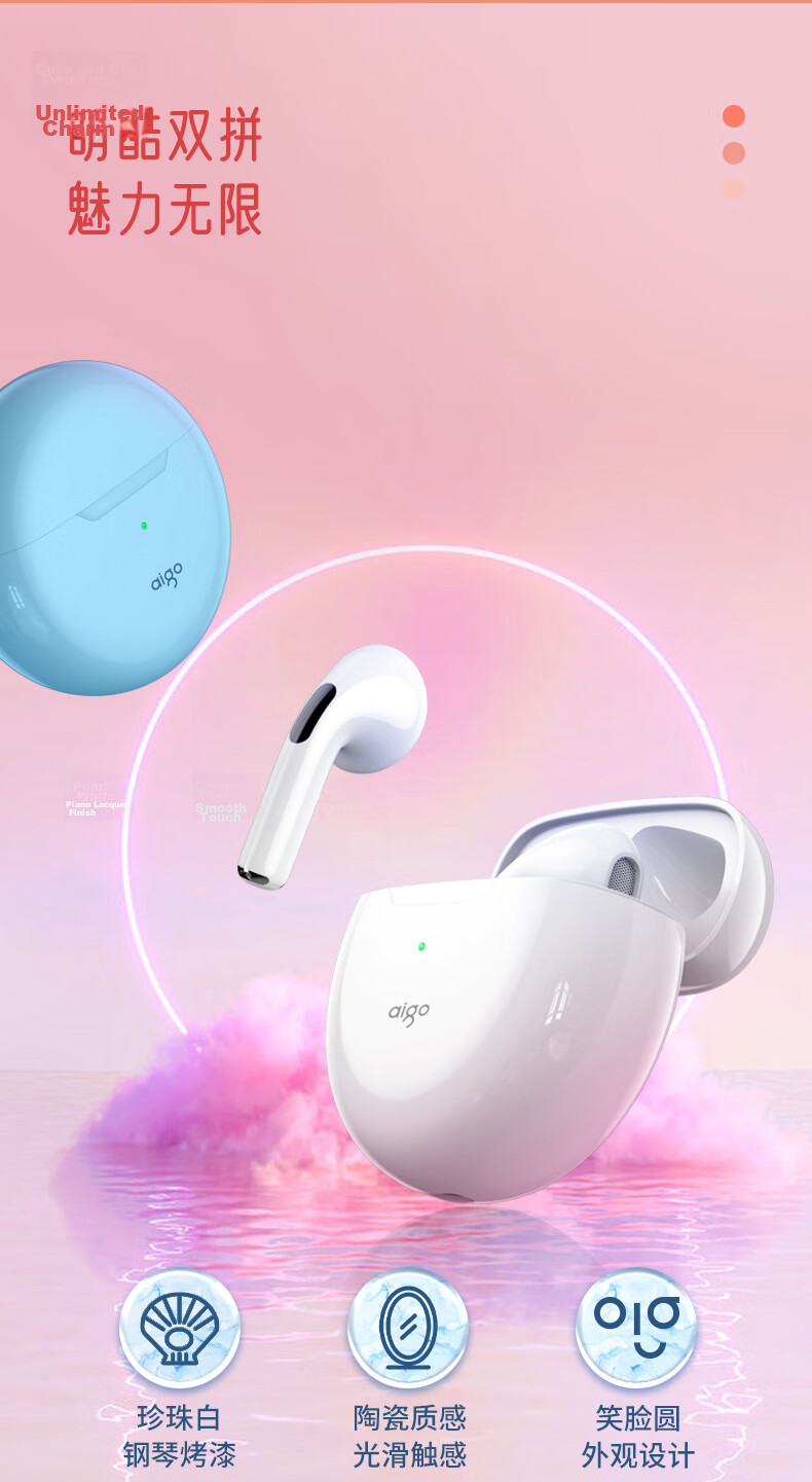 Aigo Patriot True Wireless Bluetooth Earbuds Semi-In-Ear Gaming Sports Running Headphones Compatible with Apple Xiaomi Android 3