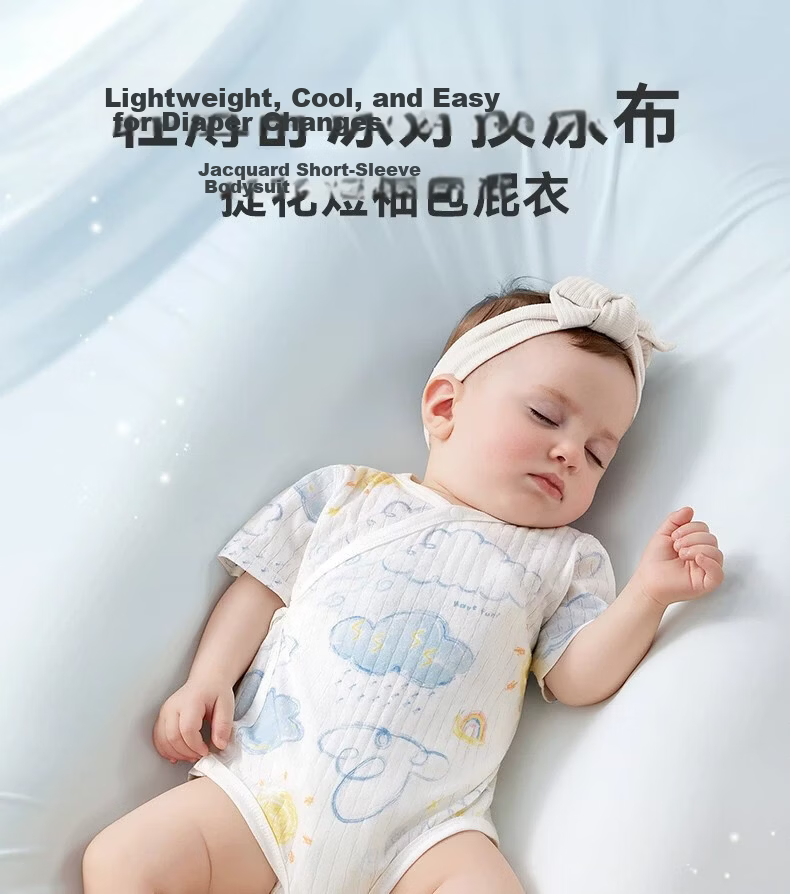 Aibedila Baby Romper Spring Summer Short Sleeve Newborn Cotton Mesh Back Bodysuit 2