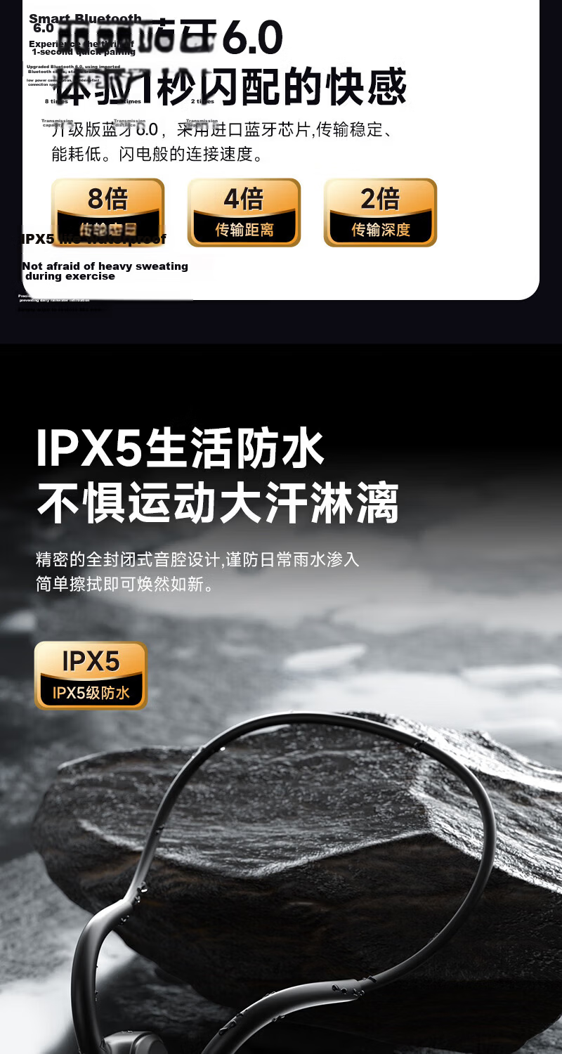 SANSUI W156 Pro Bone Conduction Bluetooth Earphones IPX8 Waterproof Wireless Sports Running Non-In-Ear Cycling with 32GB Memory 15