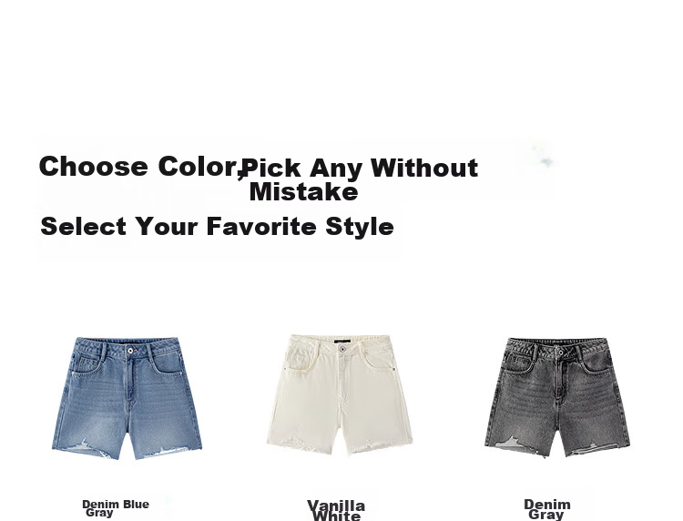 Semir Women's Summer Denim Shorts Frayed Distressed Vintage A-Line Street Style Straight Pants 2026 Model 109326122007 26