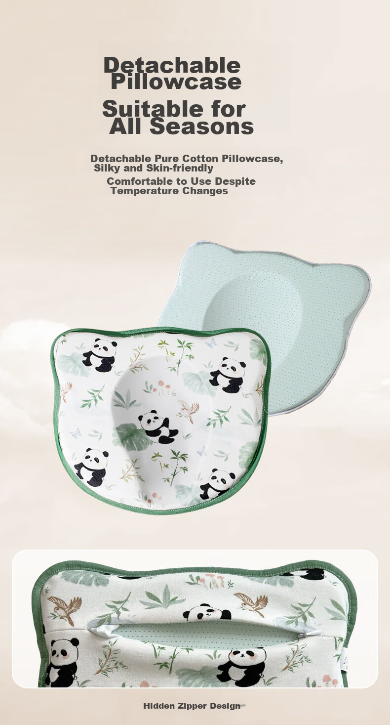 Ipoosi Baby Shaping Pillow Newborn Infant 0-3-6 Months Plus Head Support All-Season Breathable Silicone Pillow 9