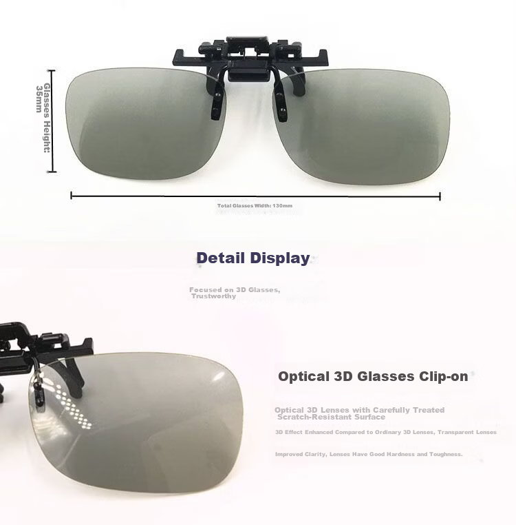 Boshide 3D Polarized Clip-On Glasses for Myopia IMAX Cinema Large Screen Read Clip-On 10