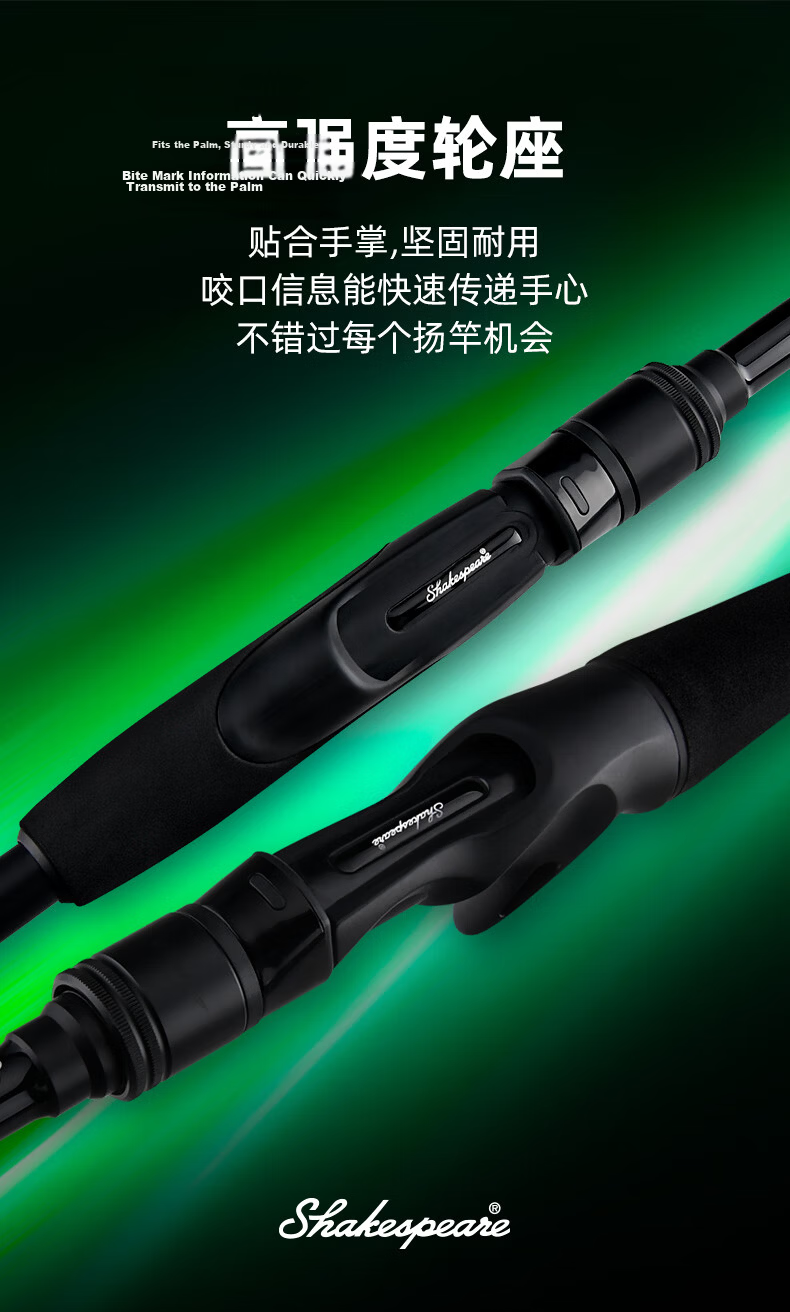 Shakespeare Alpha Lure Rod Single Pole Long Cast Versatile Carbon Lure Fishing Rod 2.44m Gun Handle XH 6