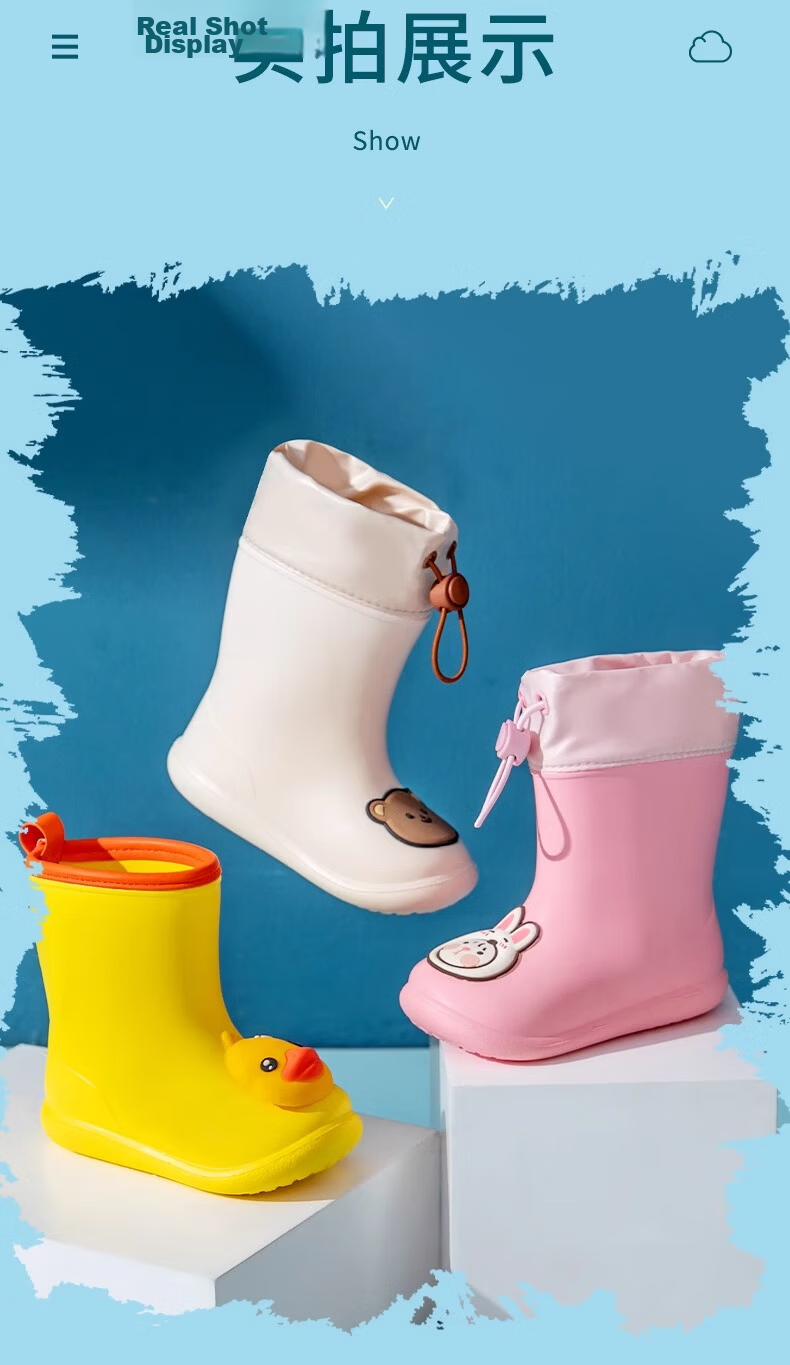 Zhubaba Children's Rain Boots, Baby Non-Slip Waterproof Shoes, Cute Water Shoes for Boys And Girls, Kindergarten Children's Waterproof Shoes, Size 190 14