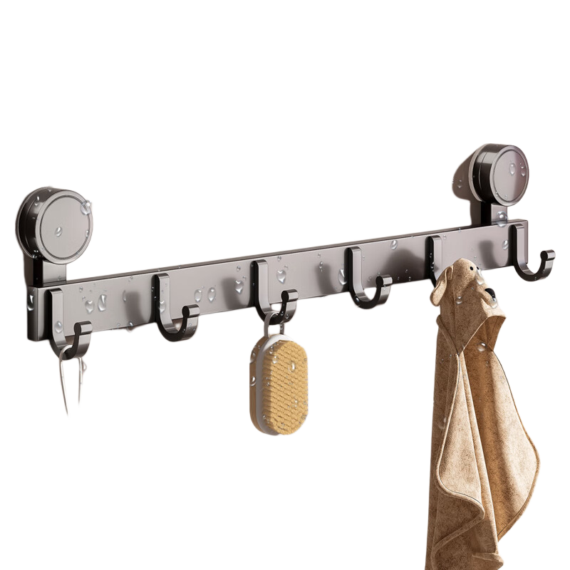 Baihan Suction Cup Bathroom Hook No-Drill Wall-Mounted Towel and Bath Towel Rack for Toilet and Washbasin