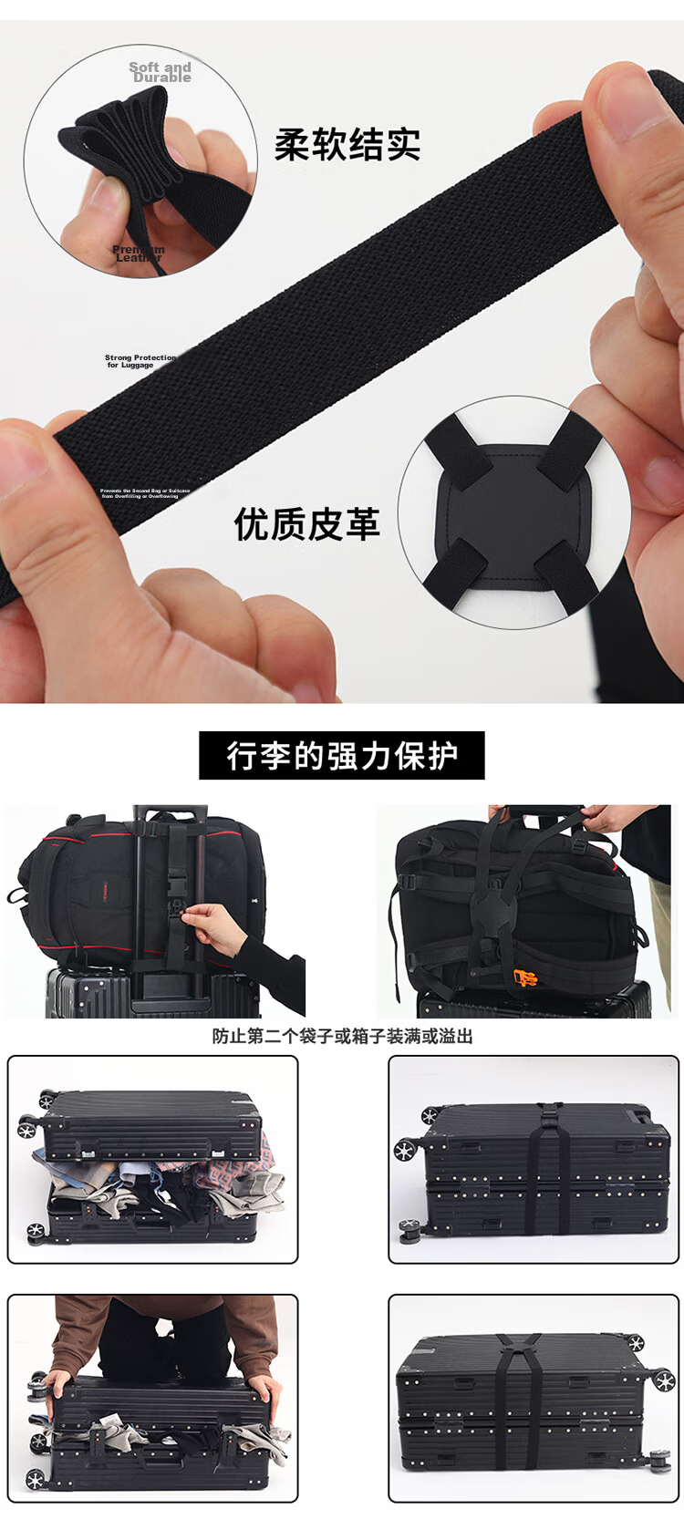 Xinqin Packing Strap, Cross Strap with Combination Lock, Luggage Tie-Downs, Suitcase Straps for Travel, Cargo Bundling Straps 8