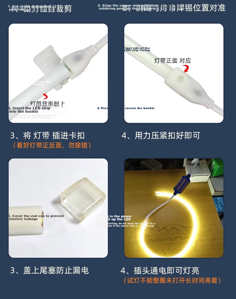 JIAOJIAOZHE COB LED Strip, 220V High Voltage, Ultra-Bright, Outdoor Waterproof, Self-Adhesive, for Home And Commercial Use, Ceiling-Mounted Linear Light, Neutral White, 10 Meters 29