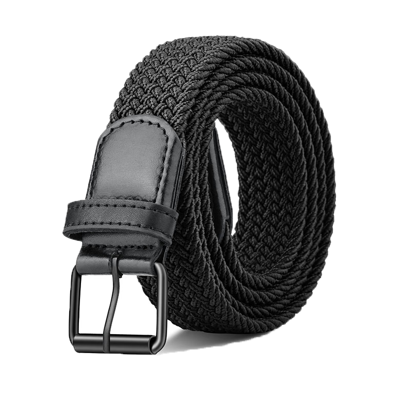Half Cigarette Canvas Elastic Waist Belt Men No-Hole Woven Military Training Belt Gift