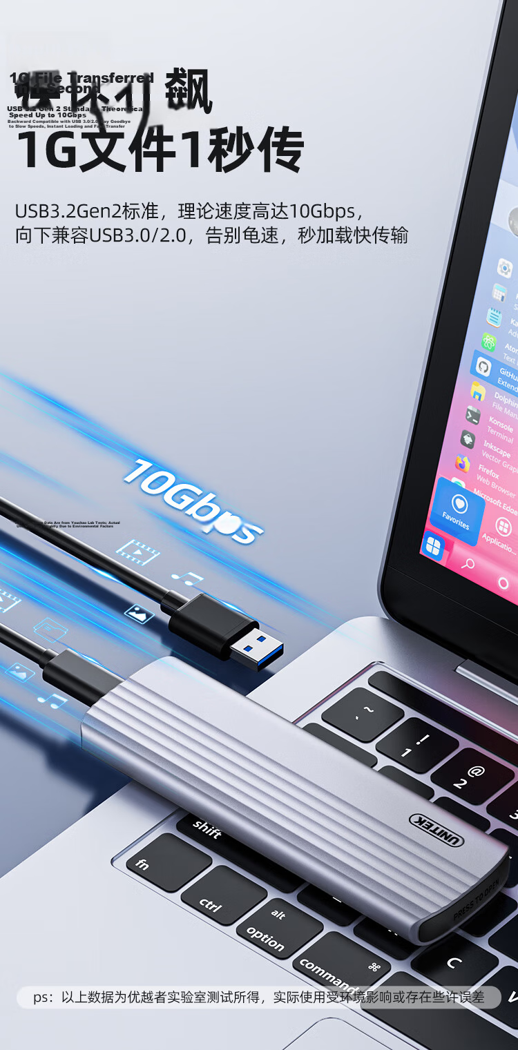 Superior M.2 NVMe SSD Enclosure Type-C 3.2 External Hard Drive Case for Laptop Tablet Mobile Phone SSD Reader 3