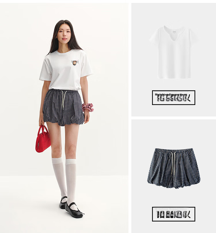 Semir BB Collaboration 100% Cotton Women's Short Sleeve T-Shirt 2026 Summer Breathable Loose Fit Crew Neck Top 109326100021 16