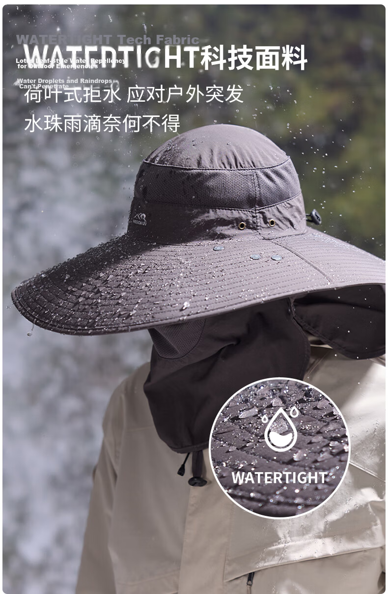 MISSION UV Sun Protection Hat for Men, Sunshade Fishing Bucket Hat, Mountaineering Outdoor Summer UV Protection Cap with Face Mask 7