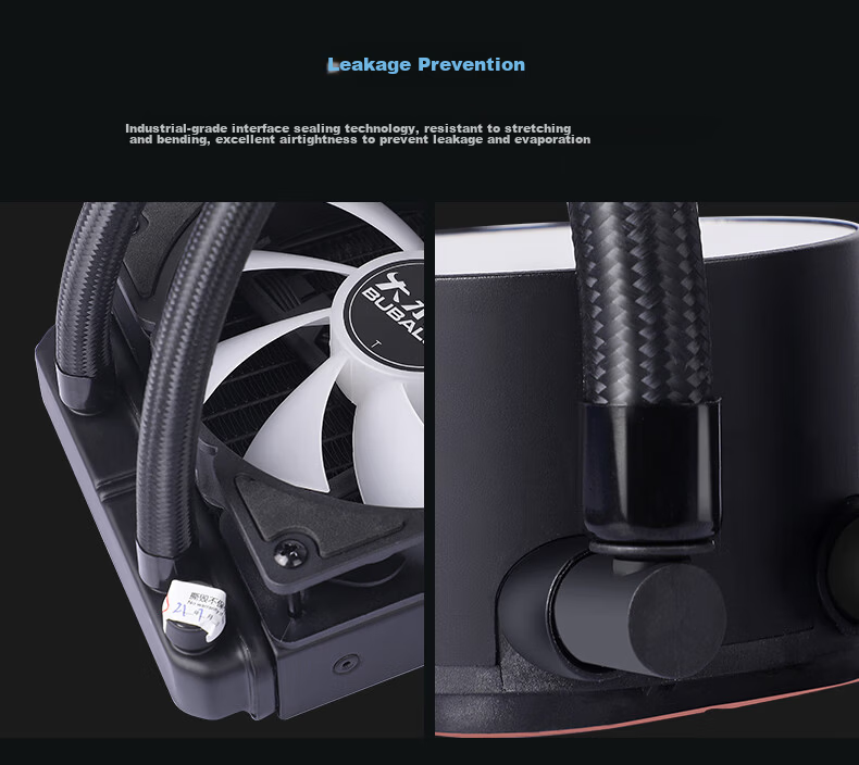 BUBALUS HanZhan 240 All-in-One CPU Liquid Cooler (Multi-Platform/Supports Intel LGA2011/AMD/RGB Waterblock/PWM Smart Temperature Control/PC Fan) 5