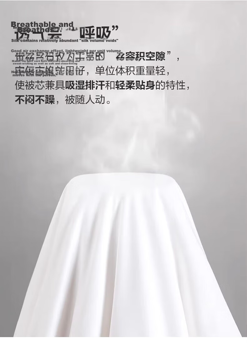 Wuyinliangpin Silk Quilt, Class A 100% Medium-Length Silk, Summer Cooling Comforter, Thin Summer Quilt, 220*240cm, Approximately 4.2 Ji 6