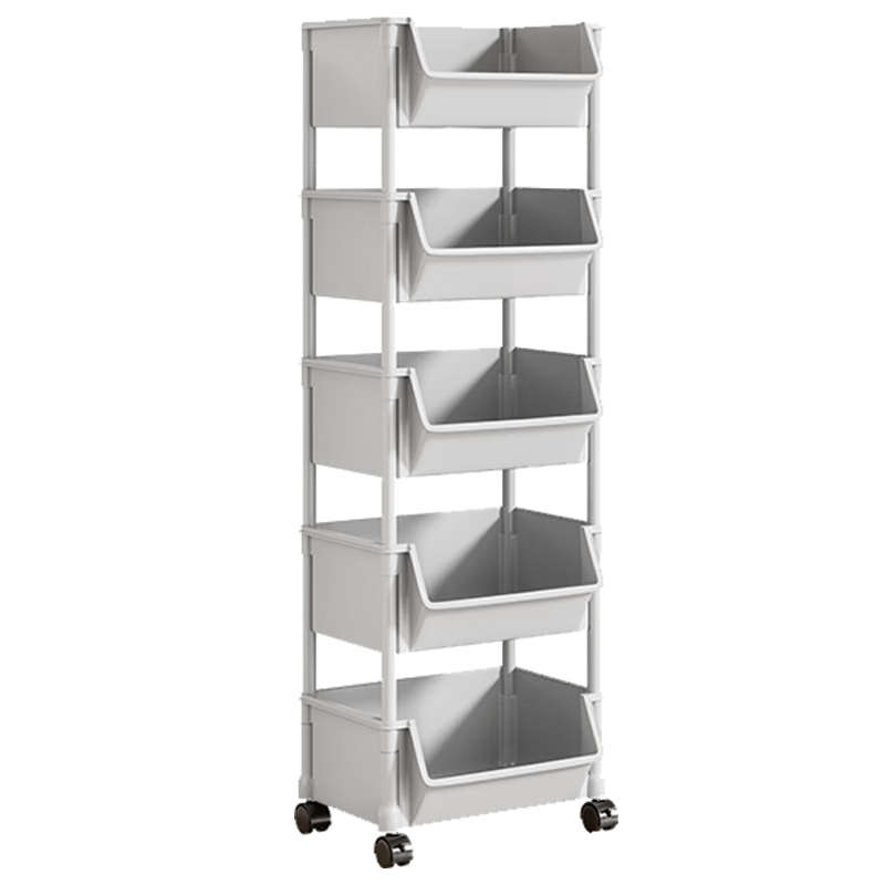 Shunyou Stroller Storage Rack Floor-Movable Bookshelf Snack Multifunctional Kitchen Vegetable Rack Three-Tier SY-116